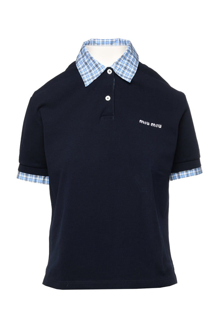 Miu Miu Size XS 2024 Pique & Poplin Polo Shirt