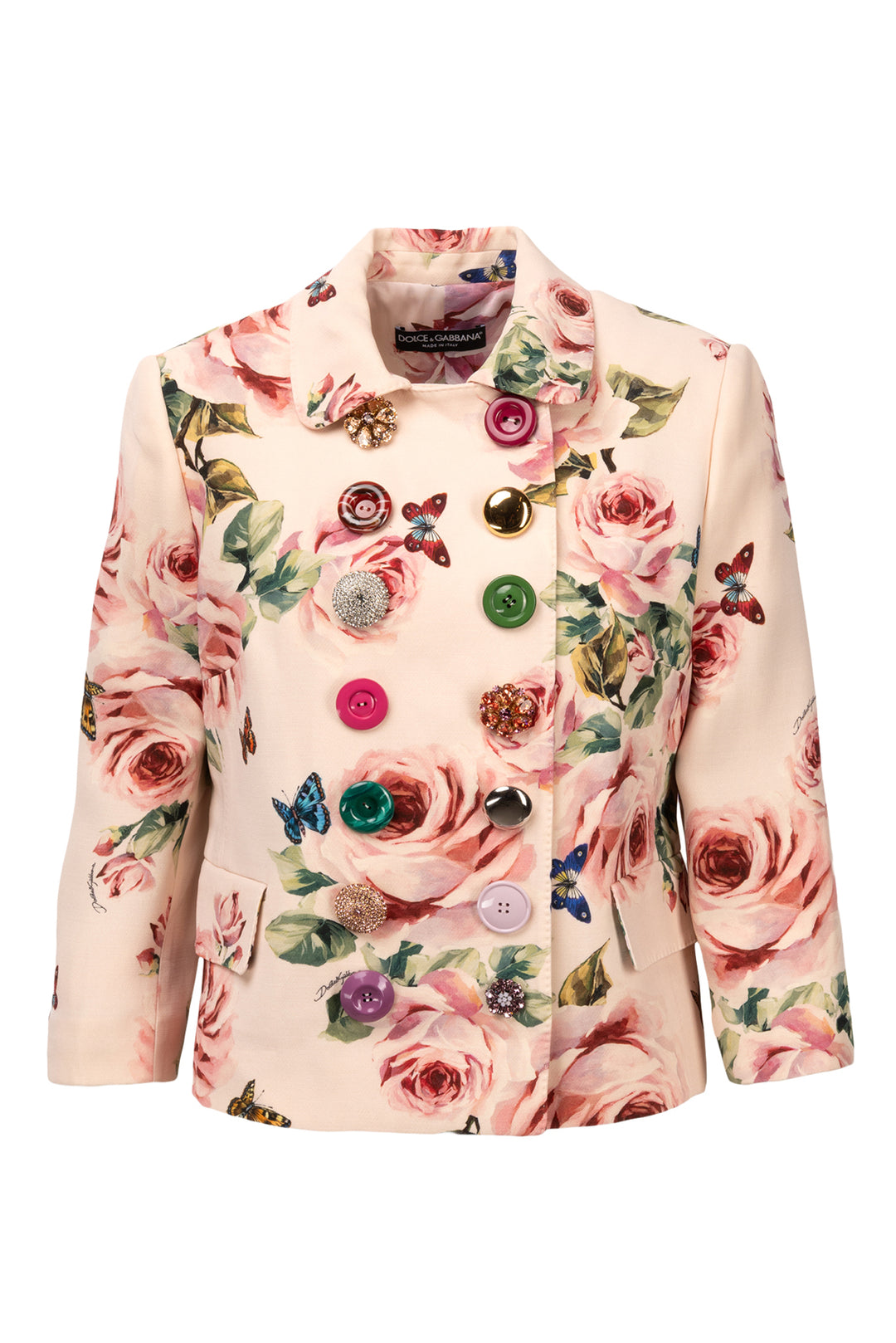 Dolce & Gabbana Size M Embellished Wool & Silk Floral Blazer