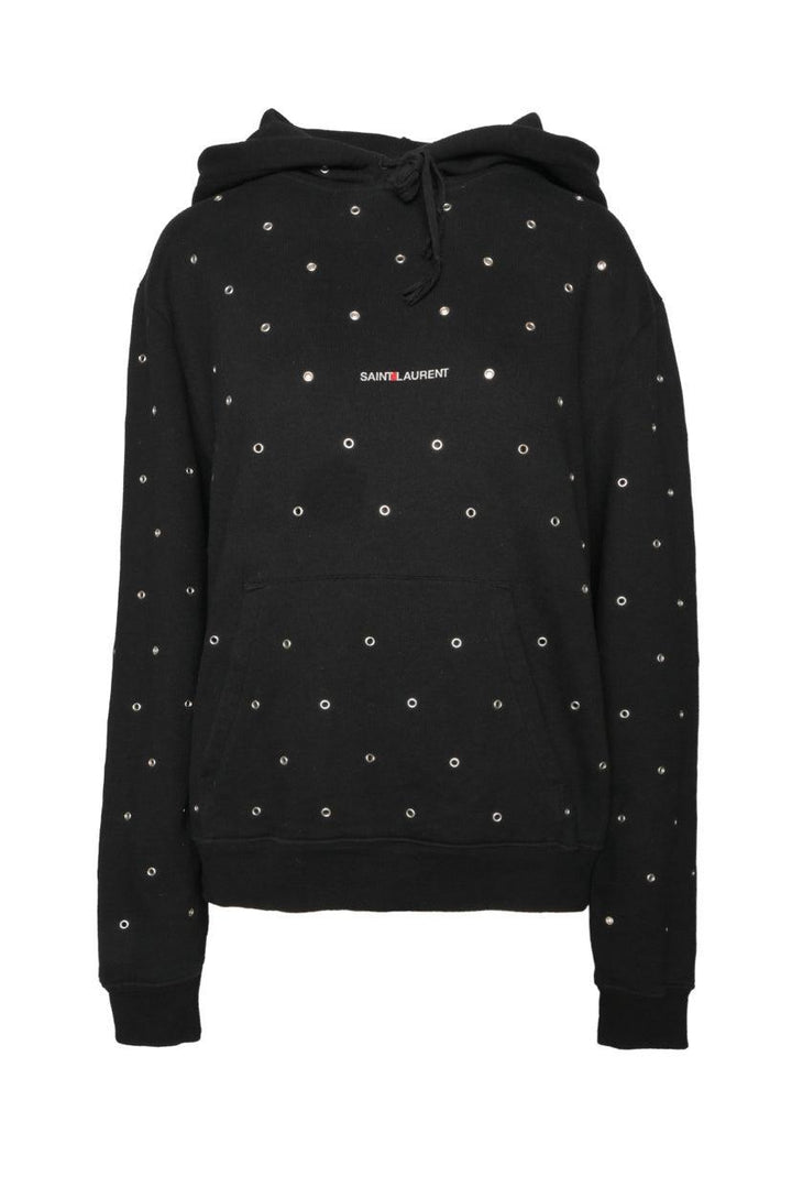 Saint Laurent Size M Rivet Studded Logo Hoodie