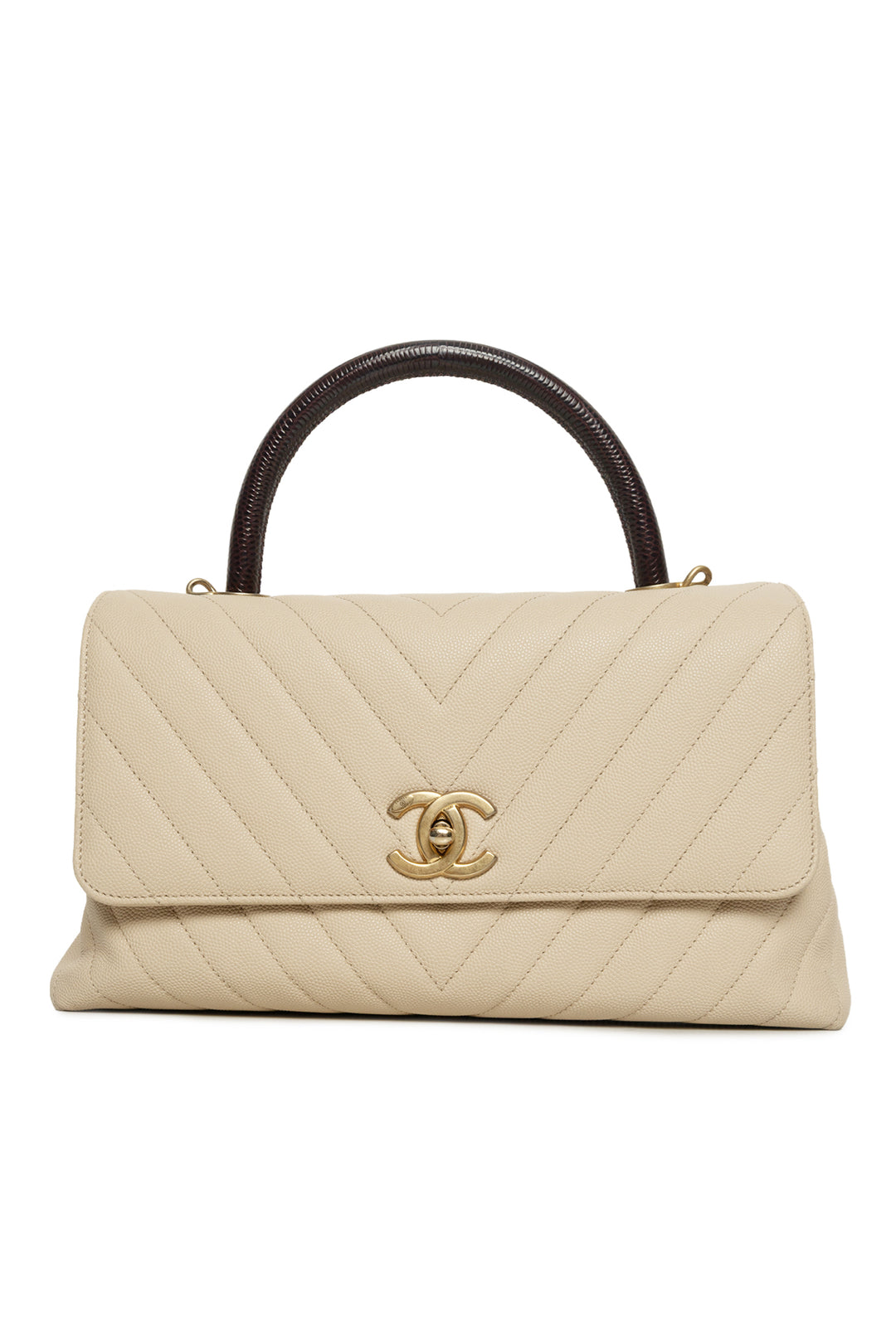 Chanel 2019 Medium Coco Lizard Top Handle Flap Bag