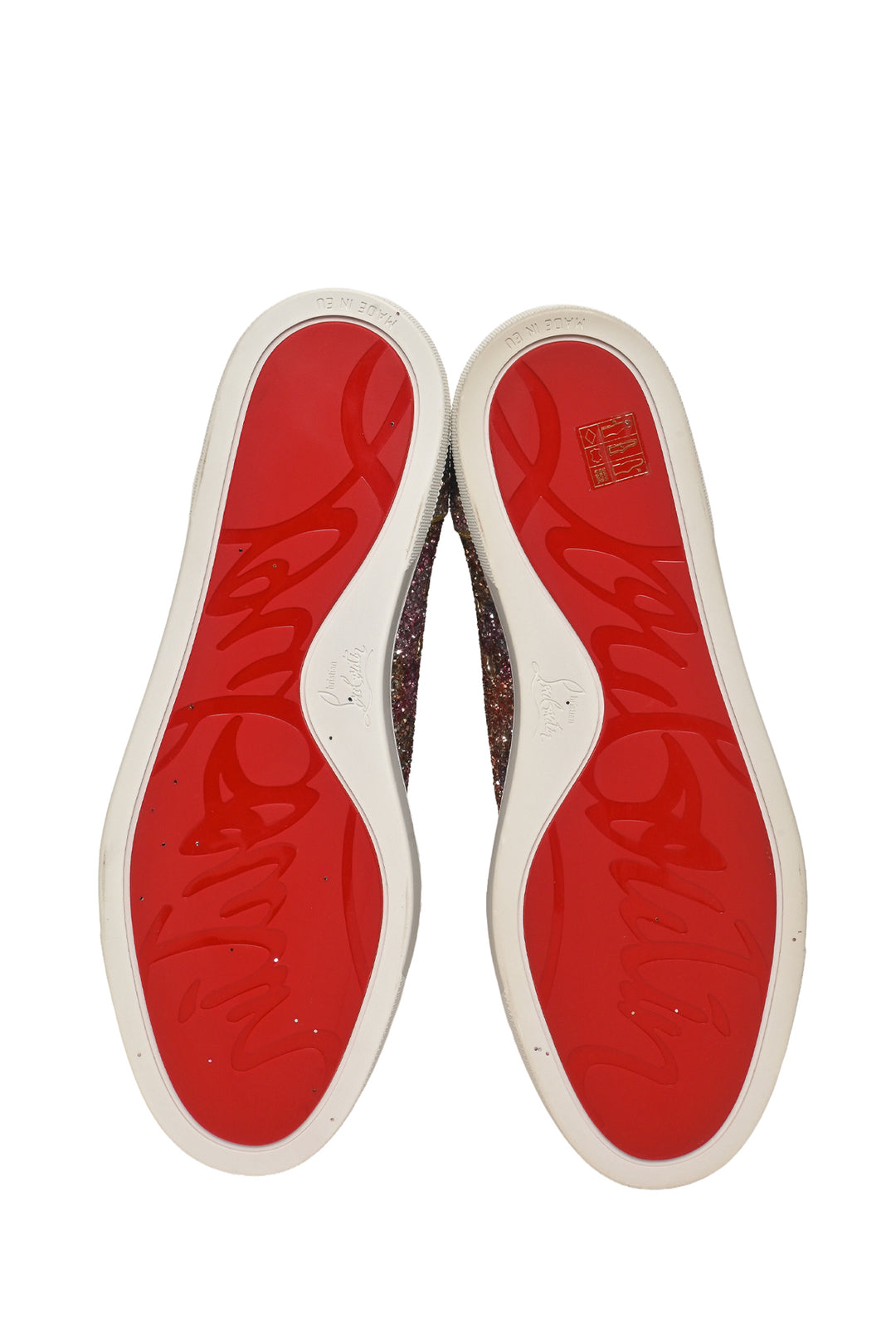 Mens Shoe Size 41.5 Christian Louboutin Men's Bip Bip Glitter Flat Sneakers