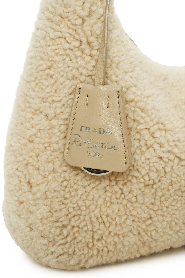 Prada Shearling Mini Re-Edition 2000 Shoulder Bag