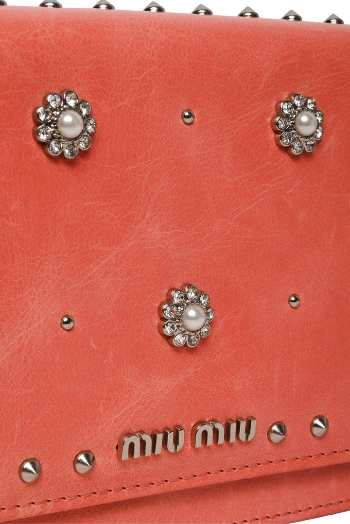 Miu Miu 2013 Flower Crystal & Stud Shoulder Bag