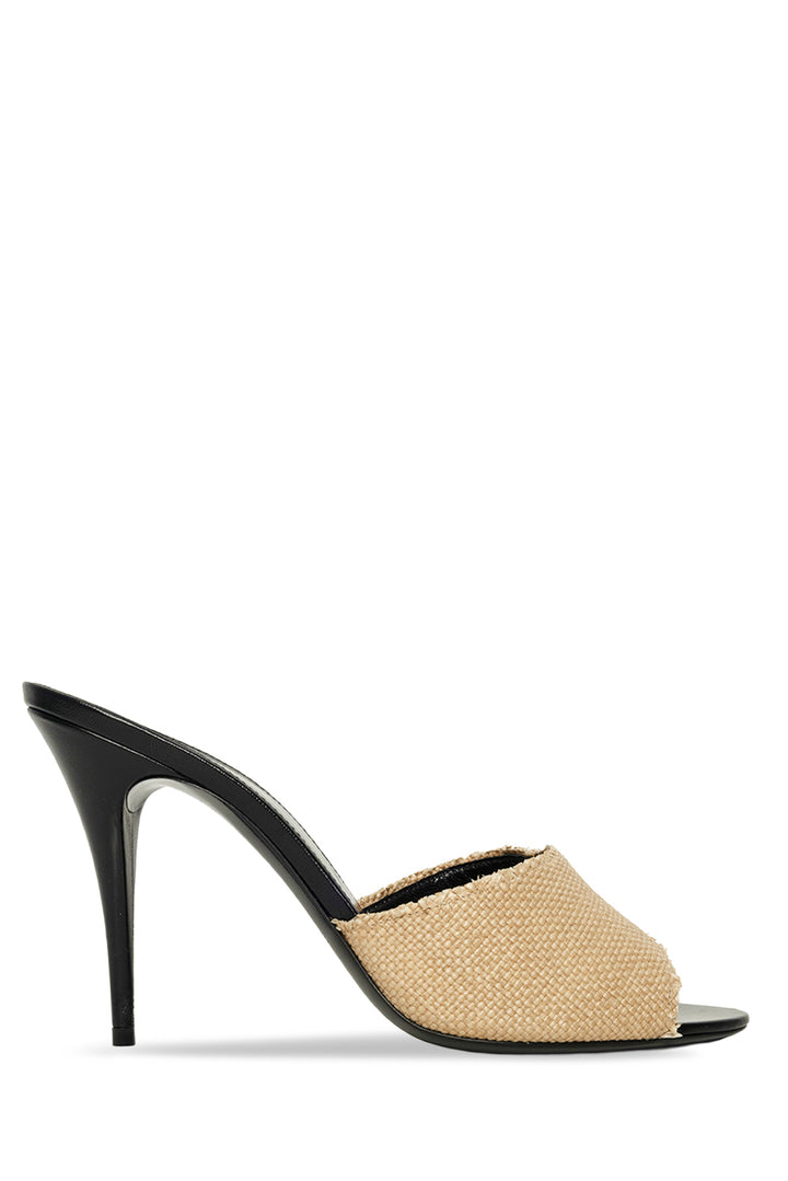 Saint Laurent Size 40 Raffia Calfskin La 16 95 Mule Sandals