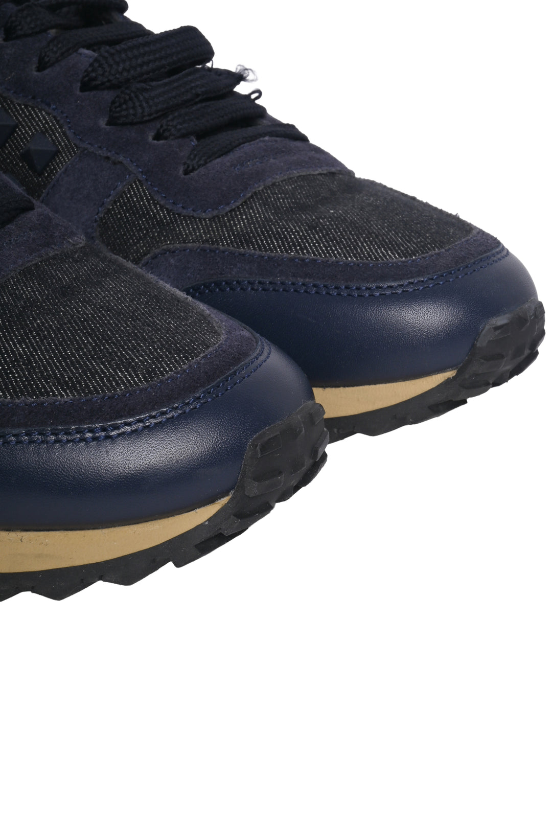 Valentino Size 35.5 Rockstud Denim & Suede Sneaker