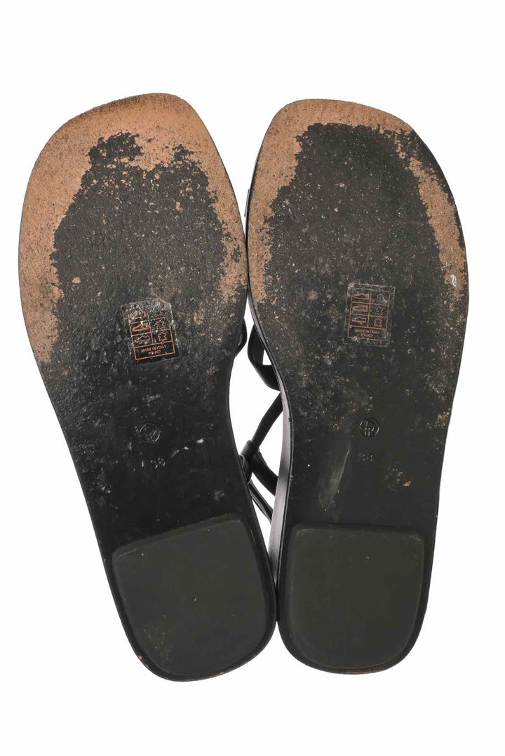 The Row Size 38 Leather Platform Slingback Sandals