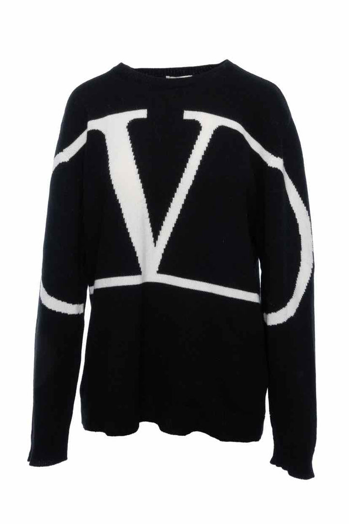 Valentino Size L Men's Cashmere VLogo Sweater