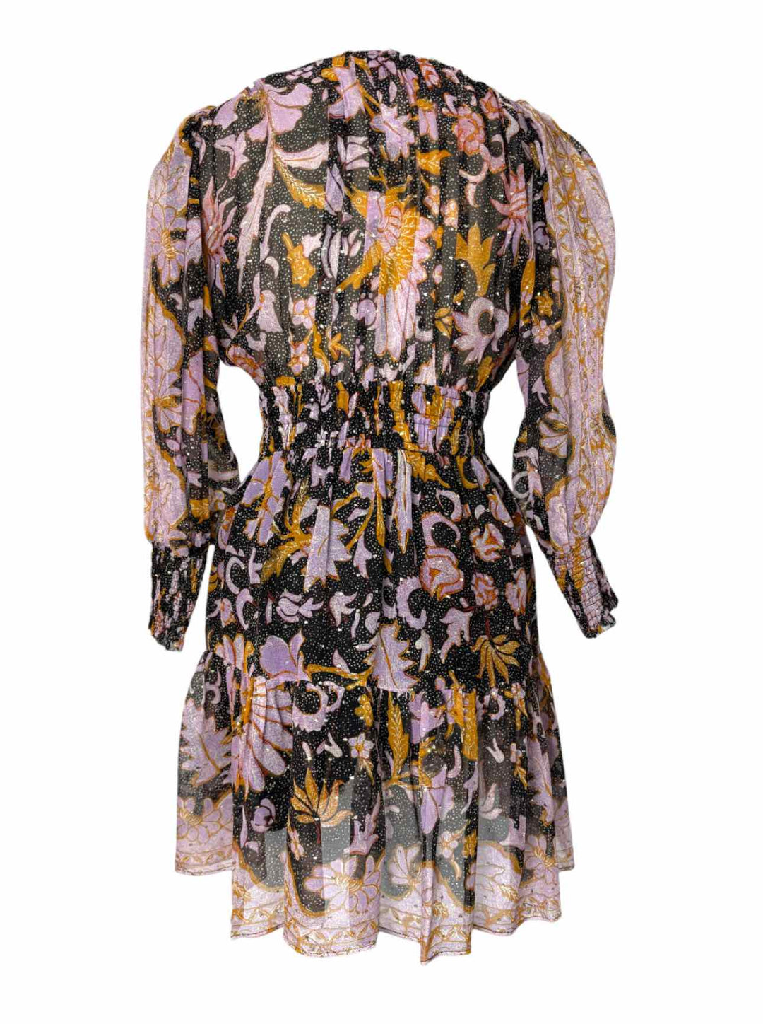 Ulla Johnson Size 6 Metallic Floral Silk Dress