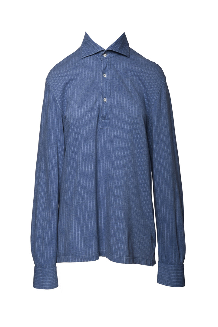 Brunello Cucinelli Size M/L Men's Slim Fit Polo Long Sleeve Shirt