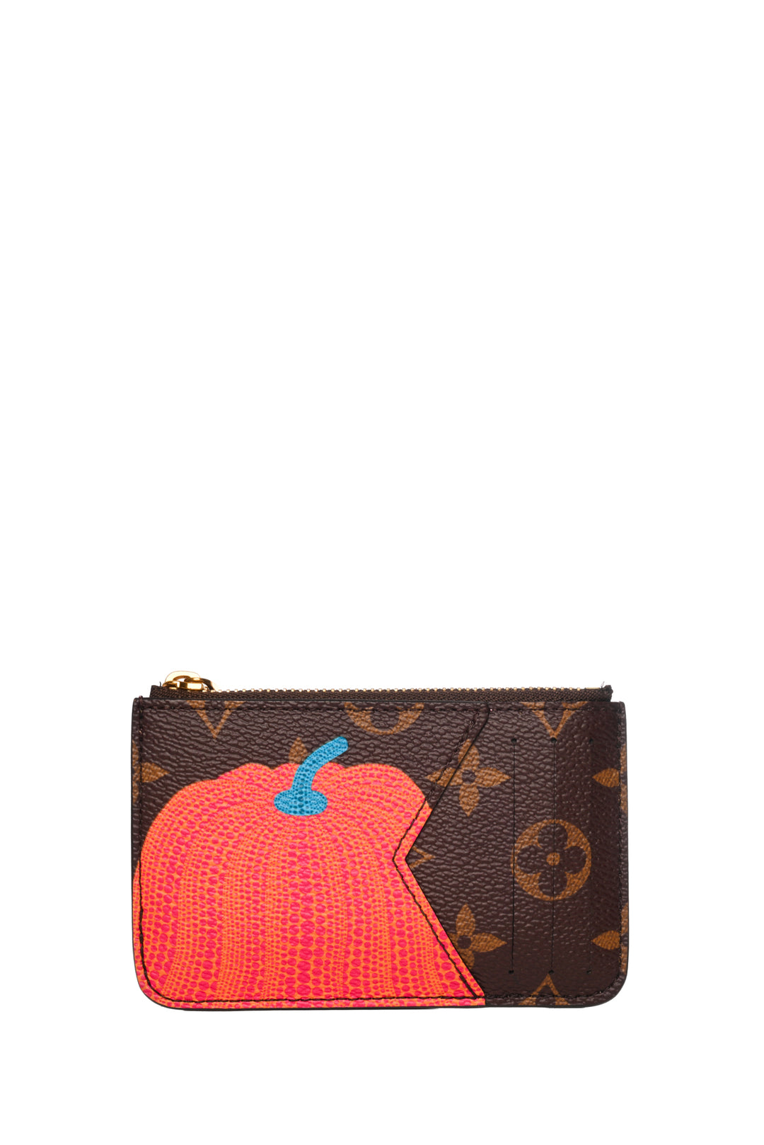 Louis Vuitton x YK Monogram Kusama Pumpkin Zipped Romy Card Holder