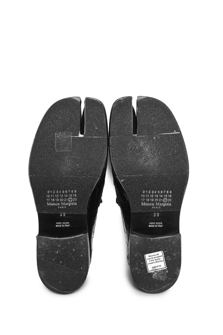 Maison Martin Margiela Size 39 Croc Embossed Patent Leather Tabi Loafers