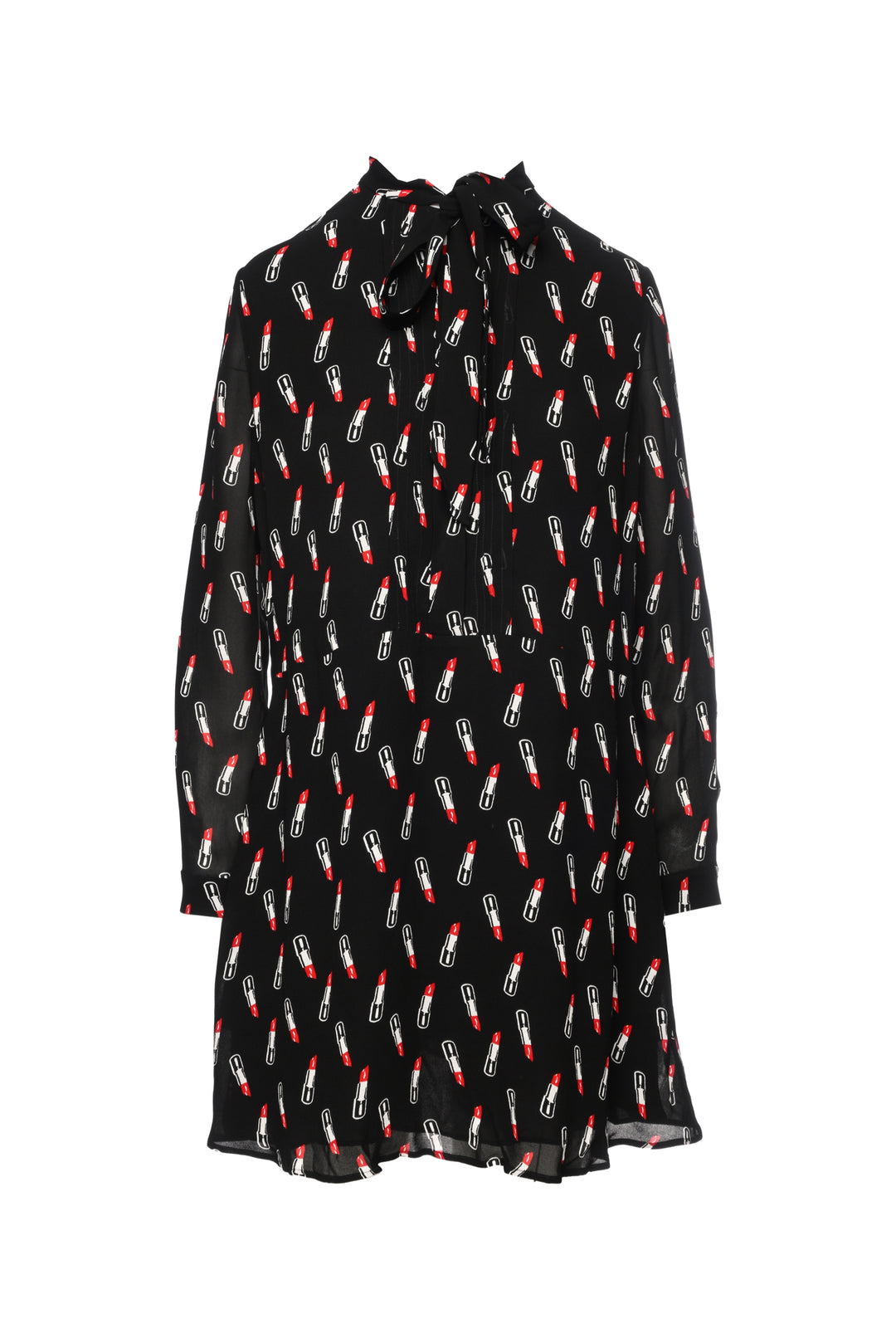 Saint Laurent Size 42 2015 Lipstick Long Sleeve Mini Dress