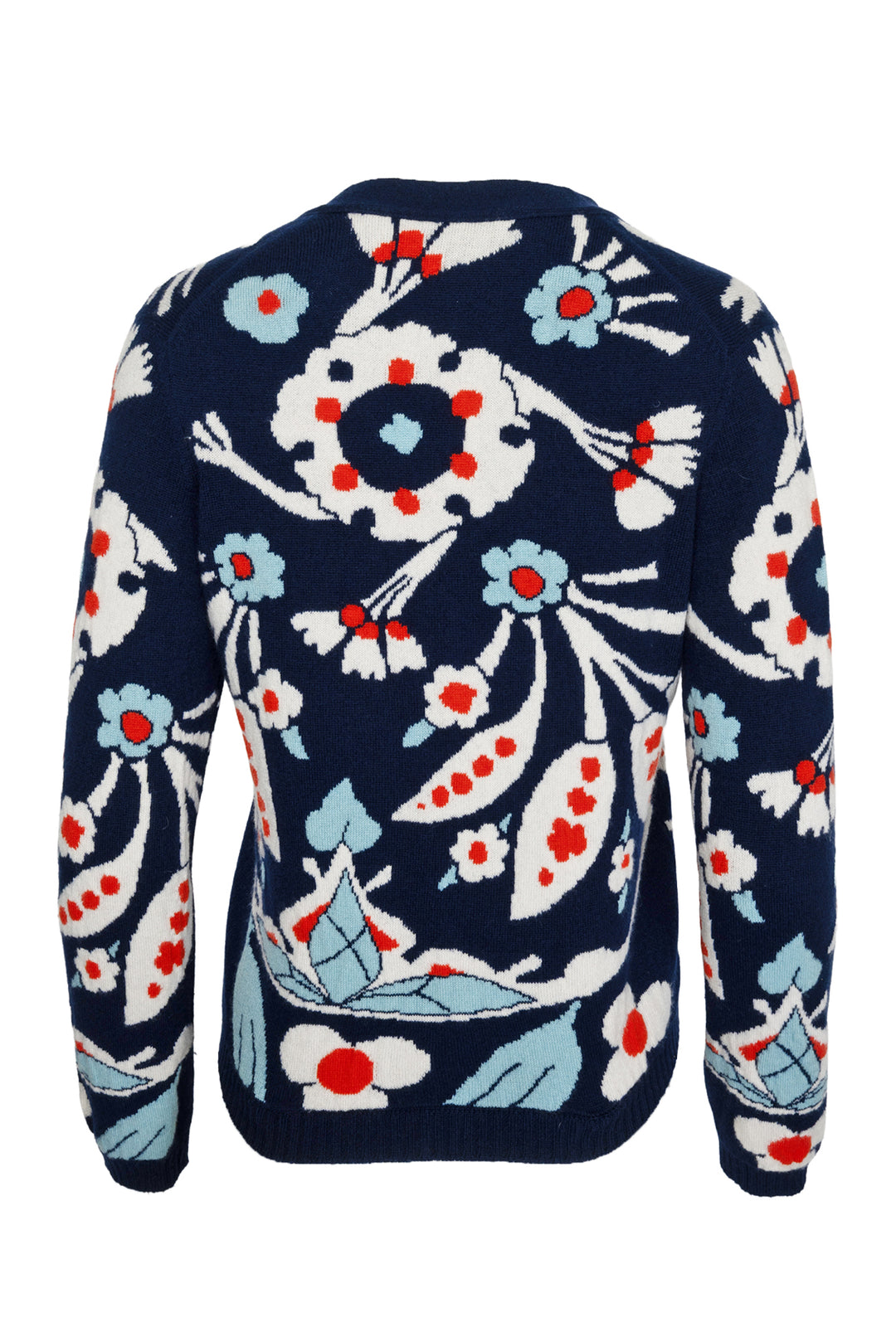 Chanel Size 38 2015 Paris Dubai Cruise Collection Floral Cashmere Cardigan