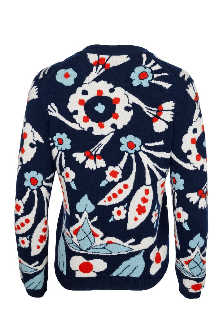 Chanel Size 38 2015 Paris Dubai Cruise Collection Floral Cashmere Cardigan