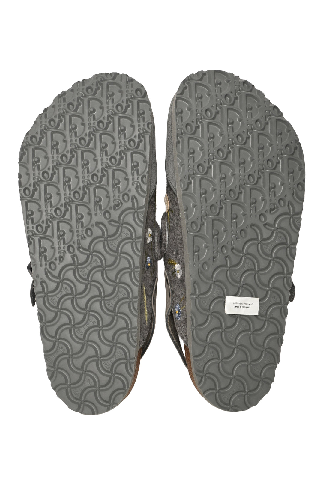 Dior x Birkenstock Size 9 Men's Tokio Felted Wool Floral Embroidered Mules
