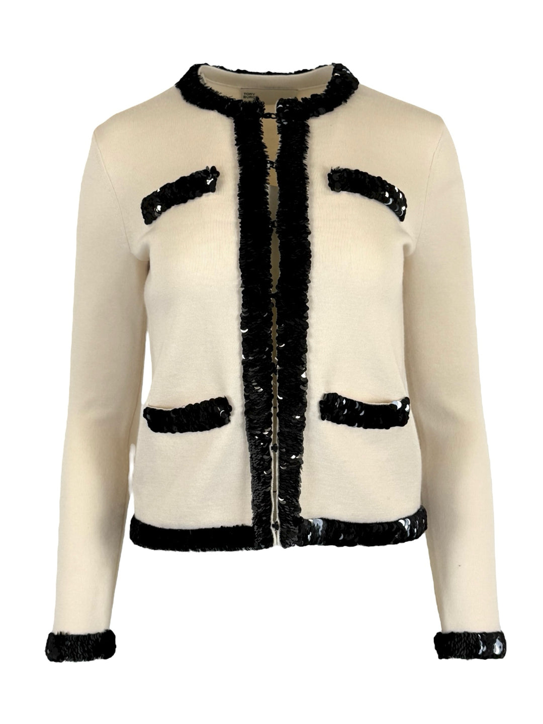 Tory Burch Size XXS Kendra Sequined Wool-Blend Jacket