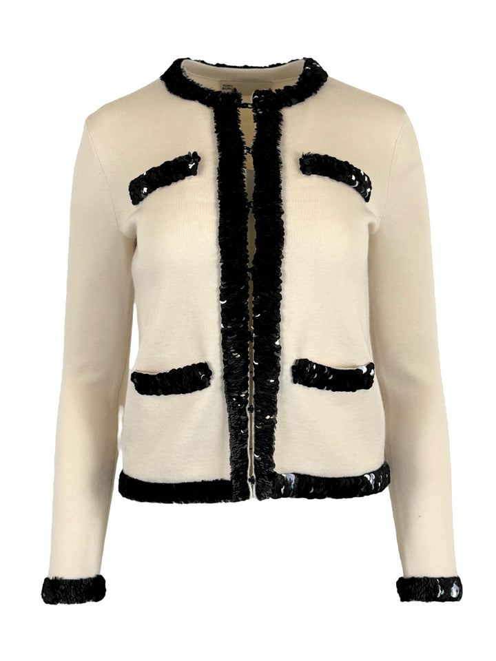 Tory Burch Size XXS Kendra Sequined Wool-Blend Jacket