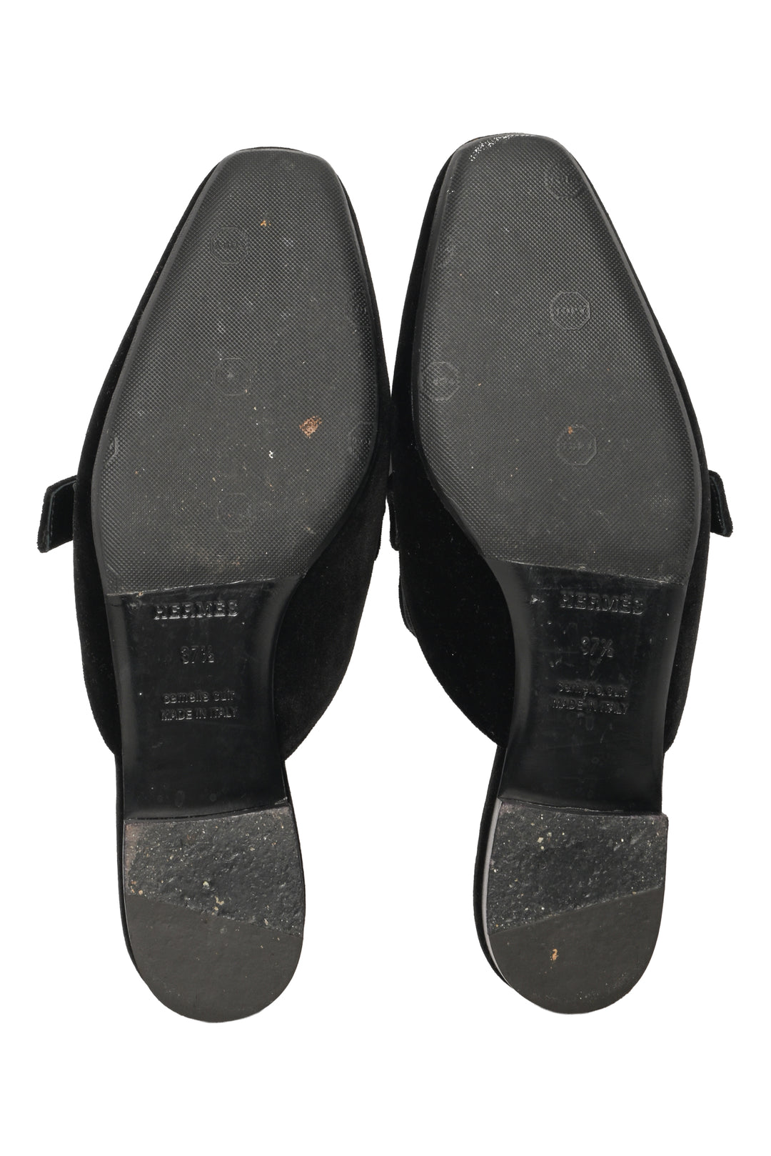Hermes Size 37.5 Velvet Goatskin Crystal Beauty Mules