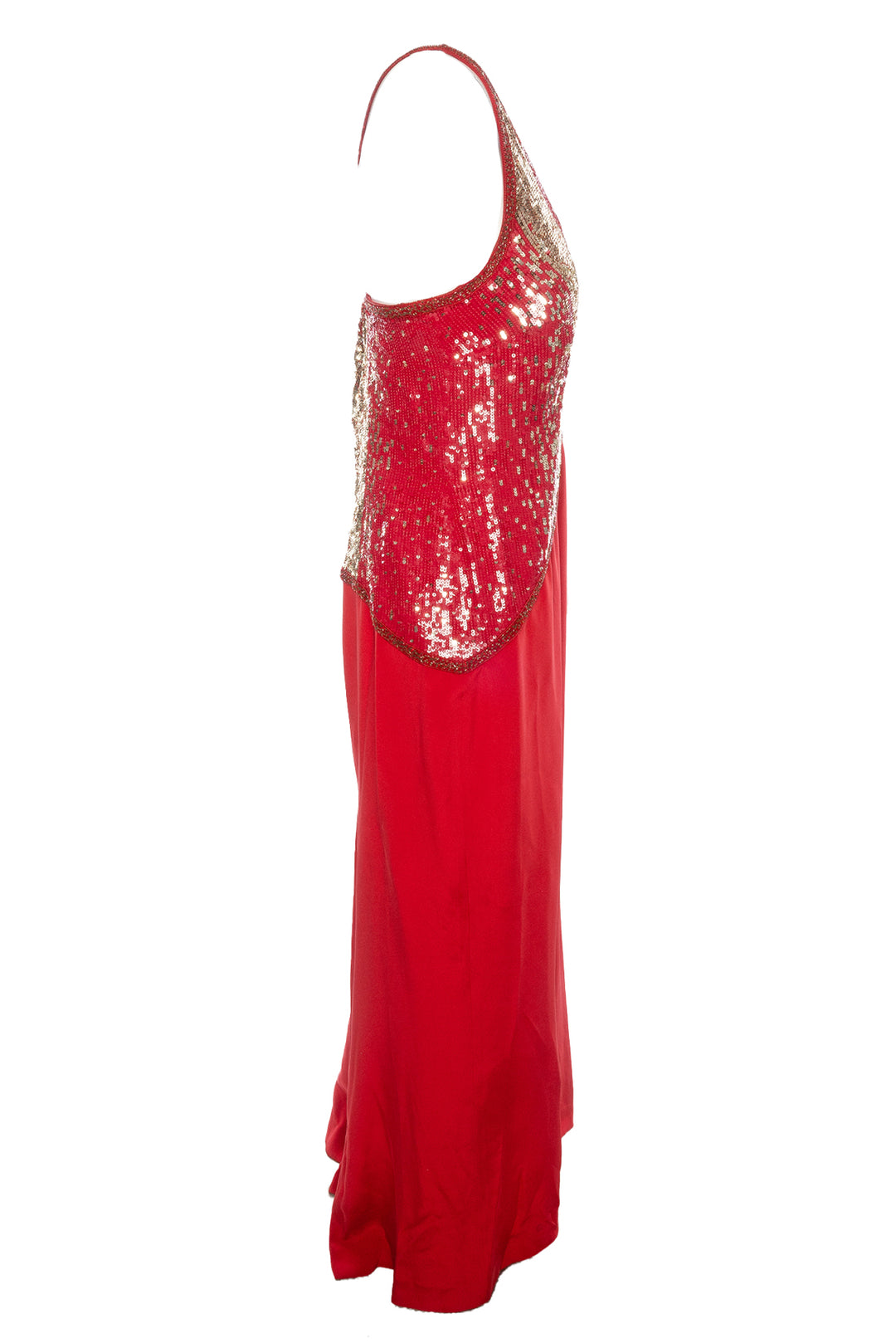 Escada Size 42 Sequined Bodice Silk Gown