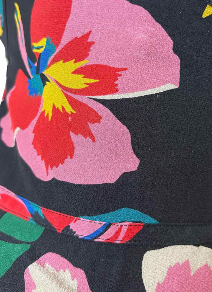 Valentino Size 40 Tropical Pattern Silk Dress