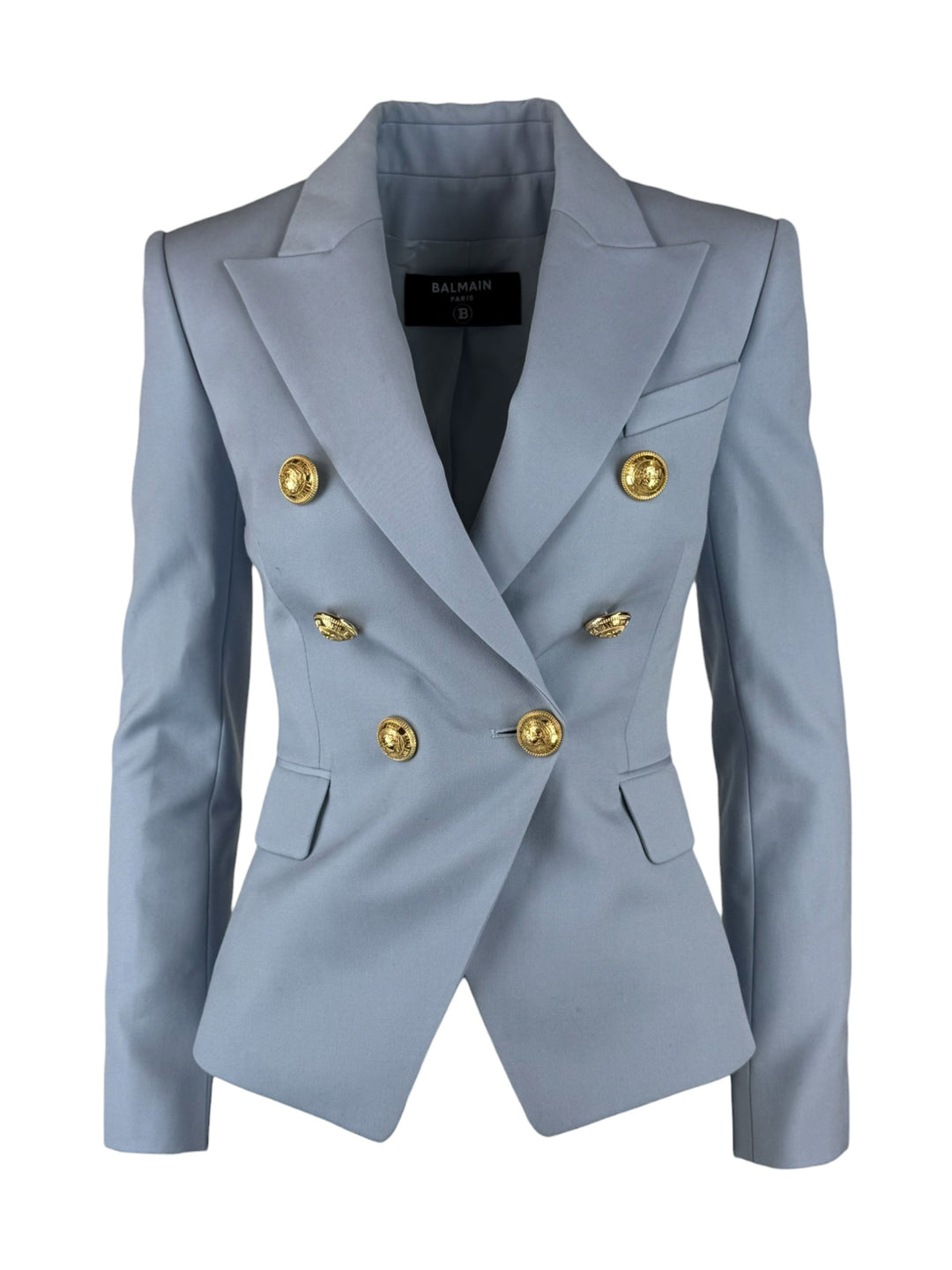 Balmain Size 34 Double Breasted Wool Blazer