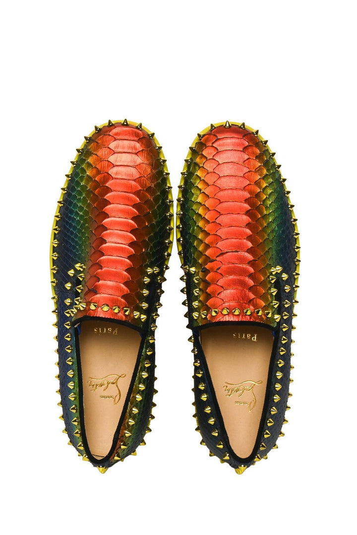 Mens Shoe Size 41.5 Christian Louboutin Men's Pik Boat Python Sneakers