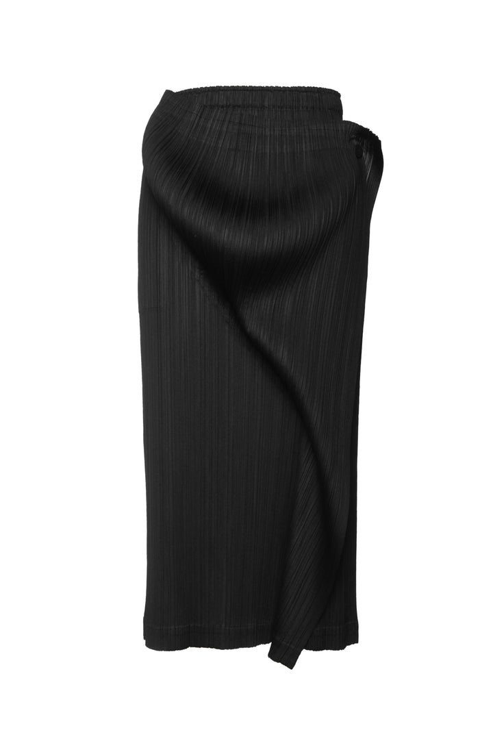 Pleats Please Size 1 Drape Front Pleated Midi Skirt