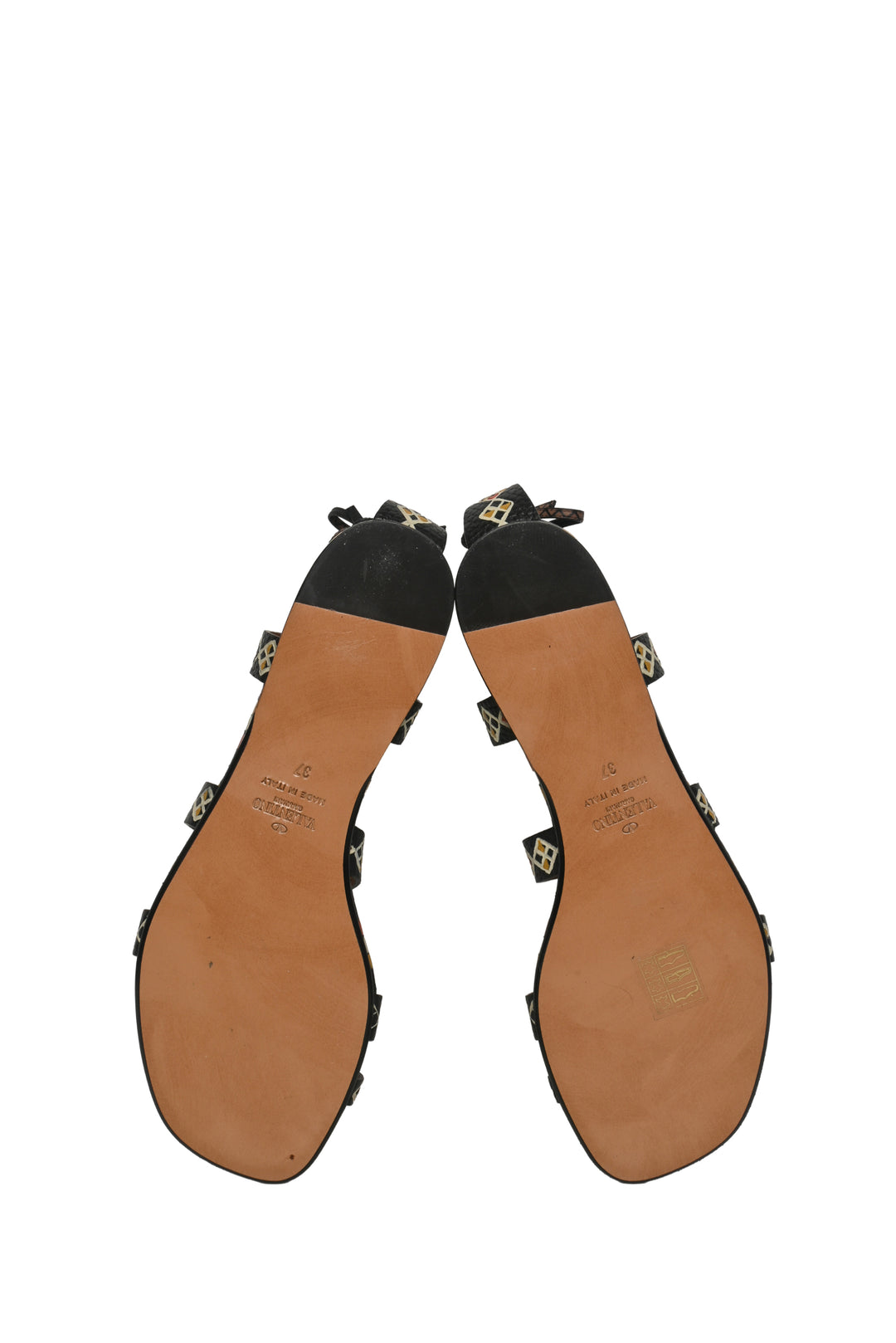 Valentino Size 37 Primitive Print Lace Up Sandals