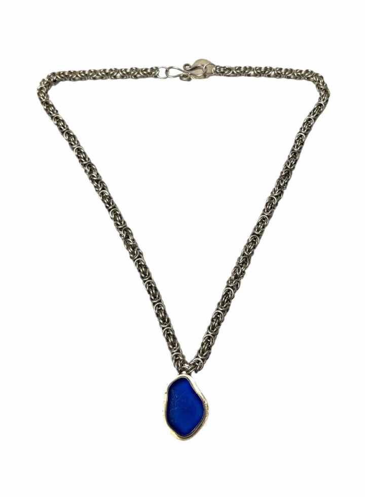 925 Necklace With Sea Glass Pendant