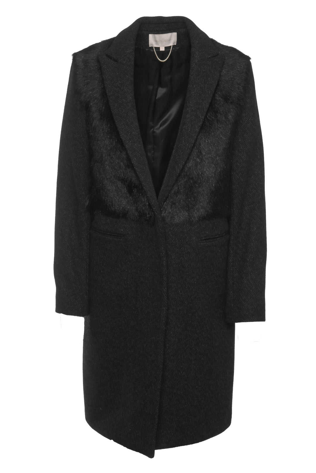 Vanessa Bruno Size 36 Goat Fur Trimmed Wool Coat