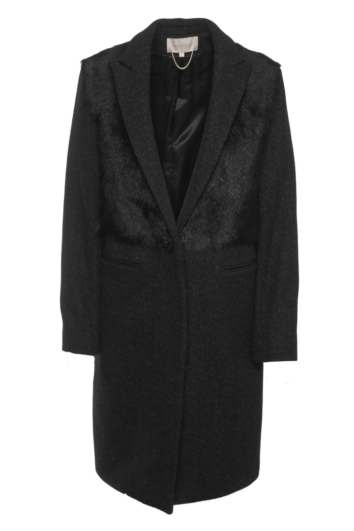 Vanessa Bruno Size 36 Goat Fur Trimmed Wool Coat