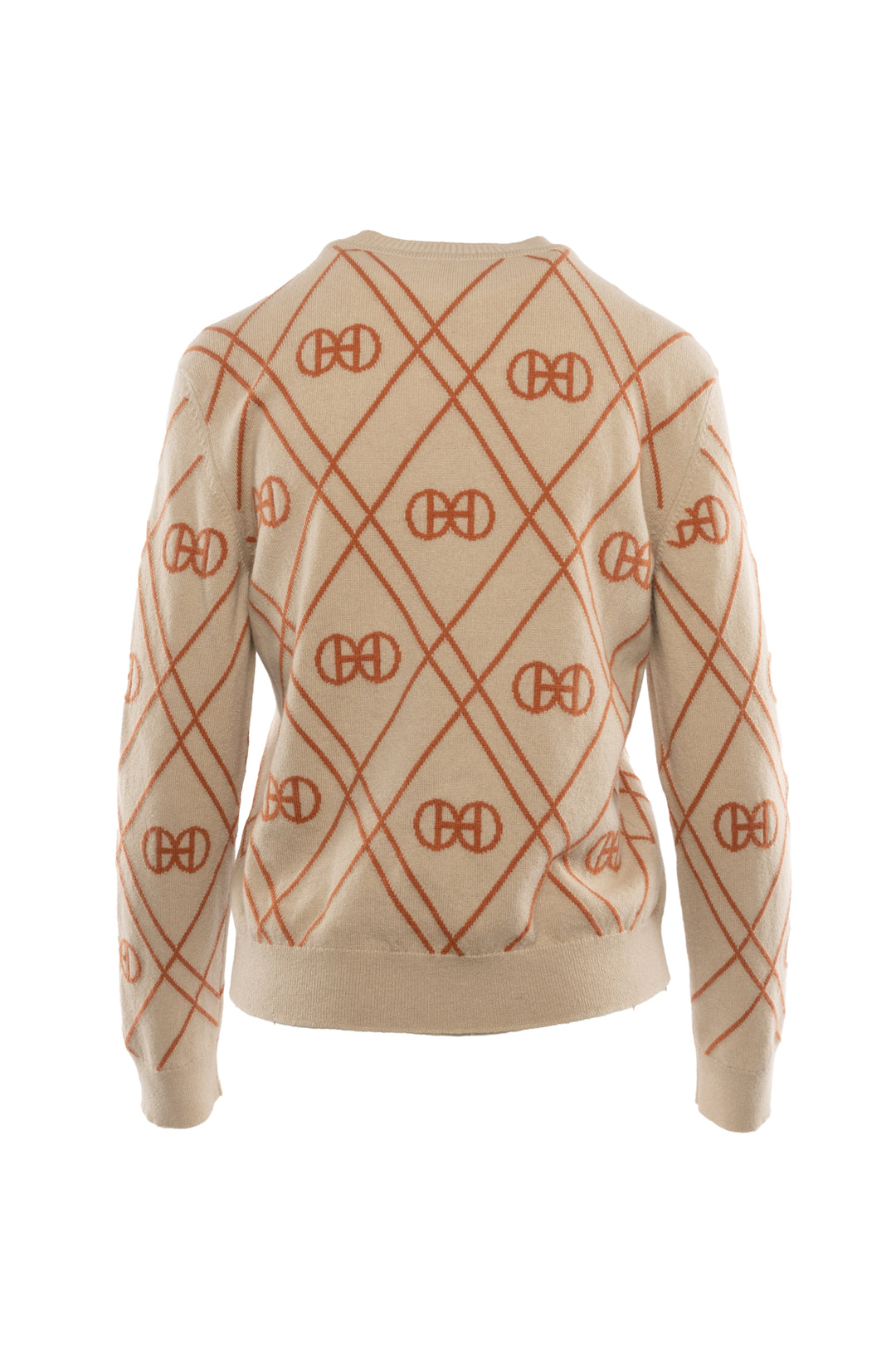 Hermes Size 40 H Knit Pattern Crewneck Cashmere Sweater