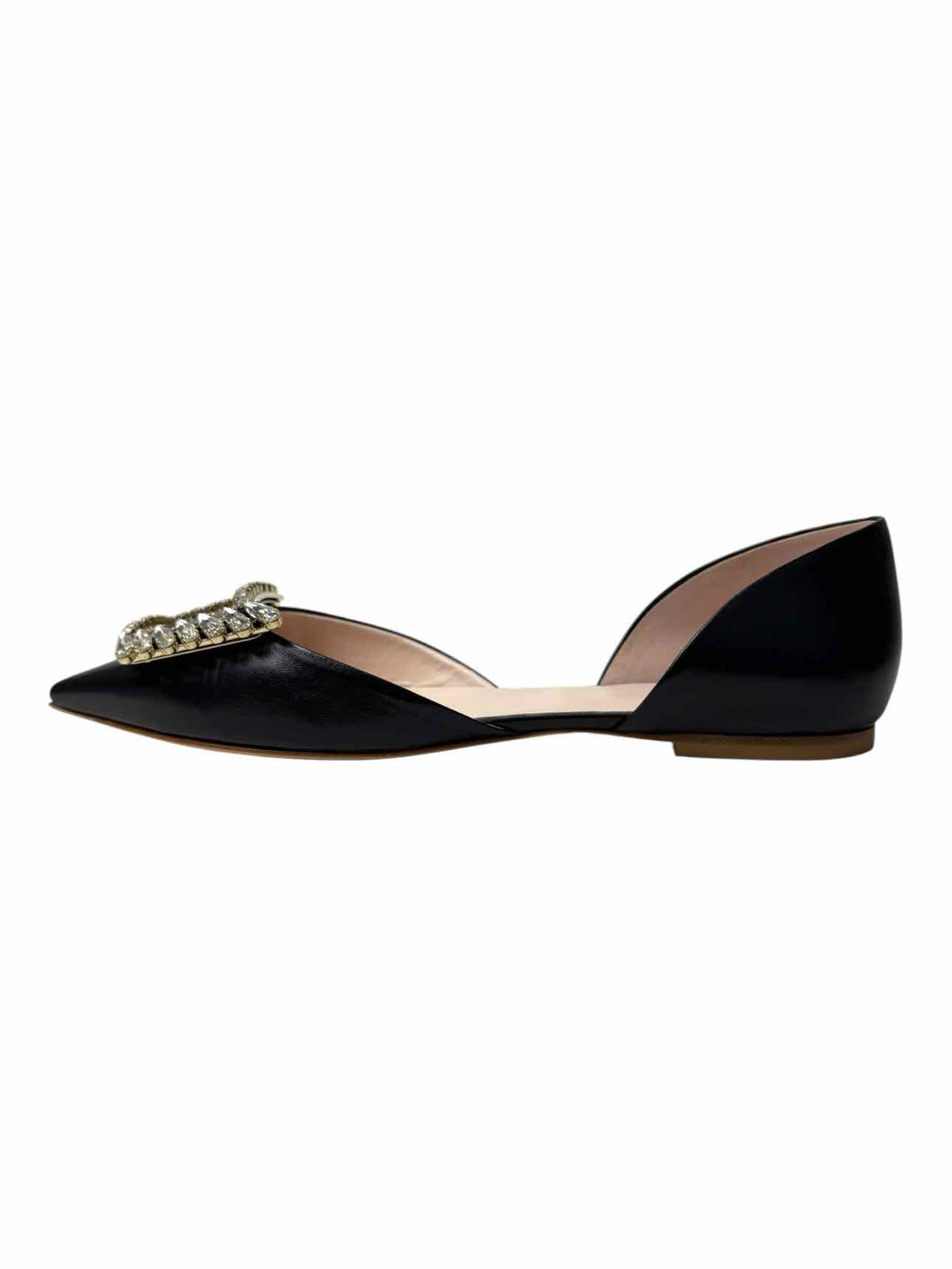 Roger Vivier Crystal Embellished D'Orsay Size 40 Flats