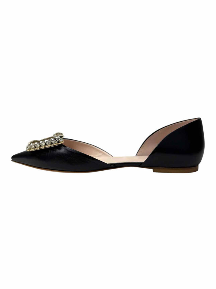 Roger Vivier Crystal Embellished D'Orsay Size 40 Flats