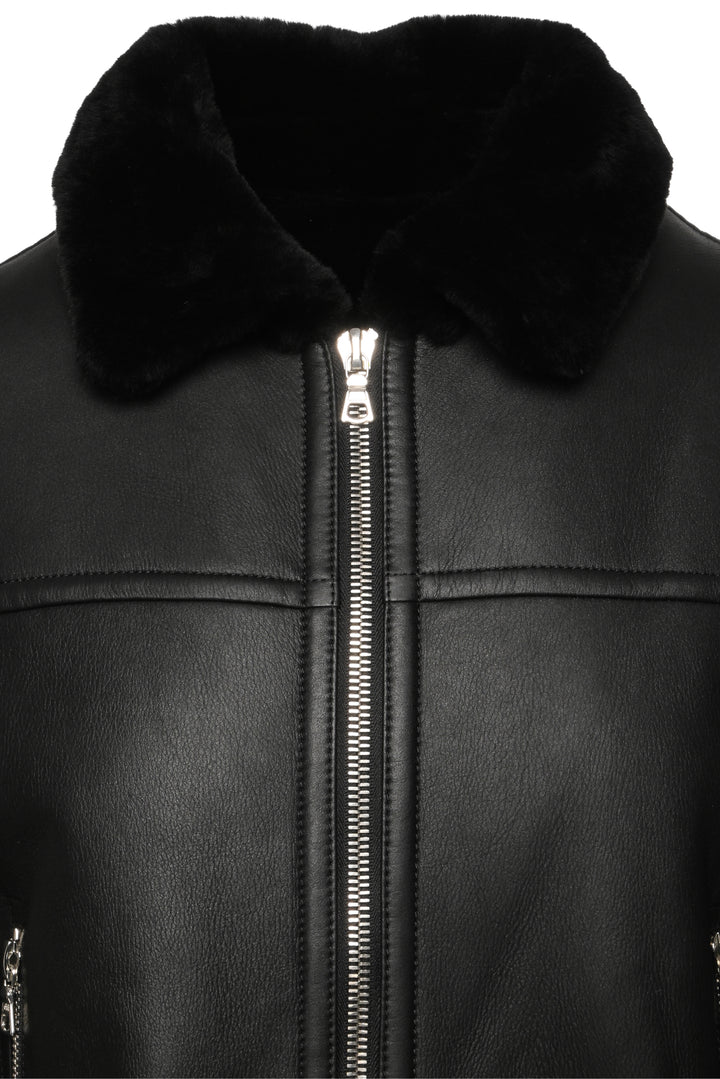 Judith & Charles Size 8 Leather Aviator Jacket