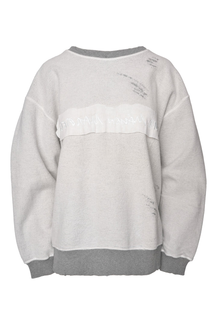 MM6 Size XS Reversible Grey Inside Out Logo Sweatshirt