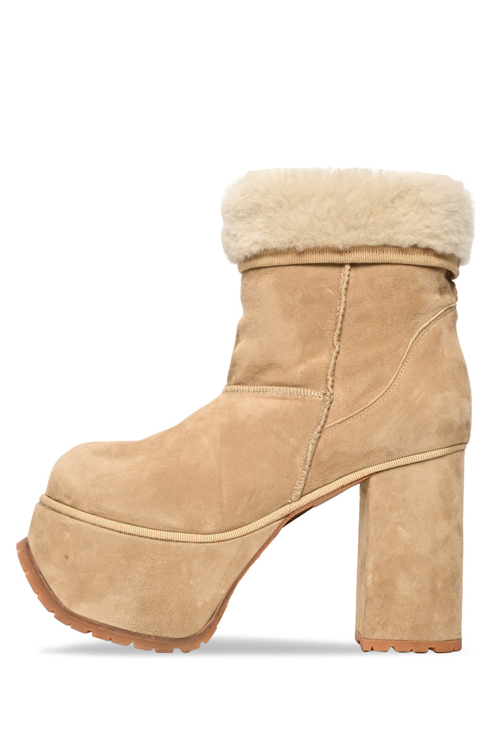 R13 Size 39 Shearling Short Platform Ankle Boots