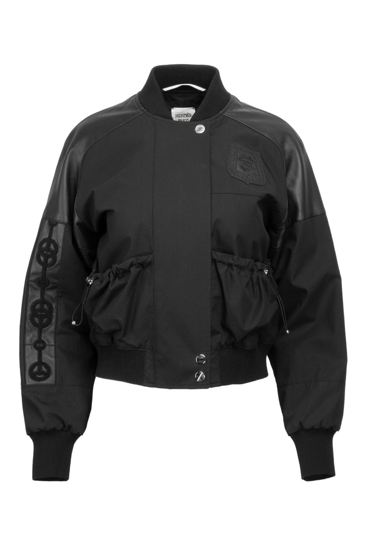 Hermes Size 34 Cliquetis Embroidered Bomber Jacket