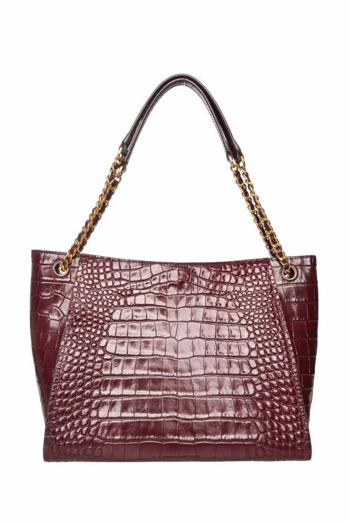 Tory Burch Britten Croc Embossed Leather Tote