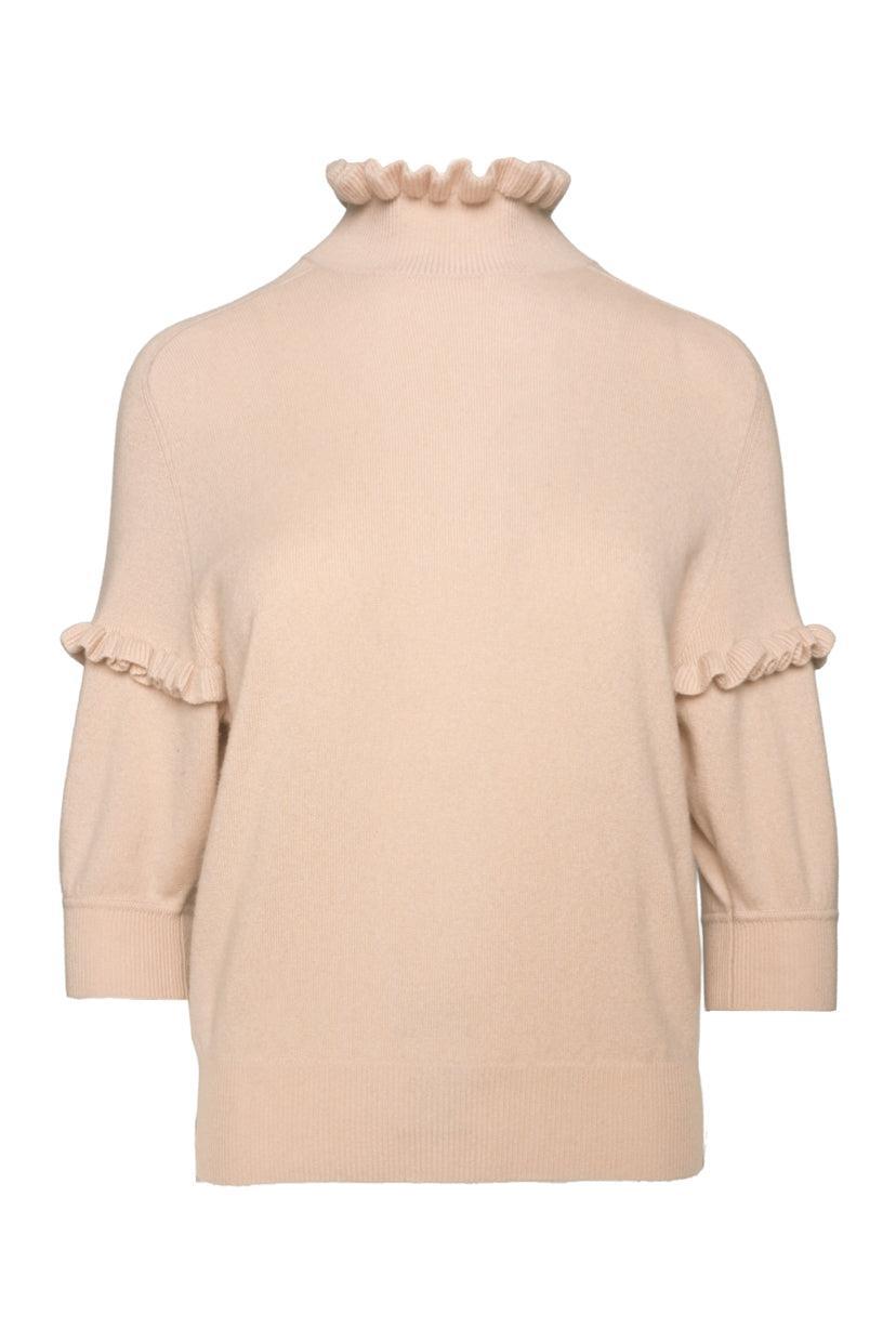 Chloe Size M Turtleneck Short Sleeve Sweater
