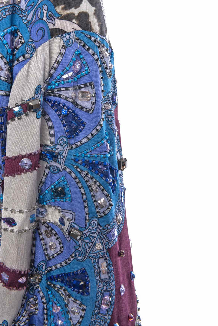 Emilio Pucci Crystal Beaded Silk Size 6 Blouse