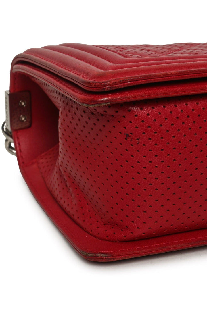 Chanel 2014 Perforated Leather Medium Boy Shoulder Bag