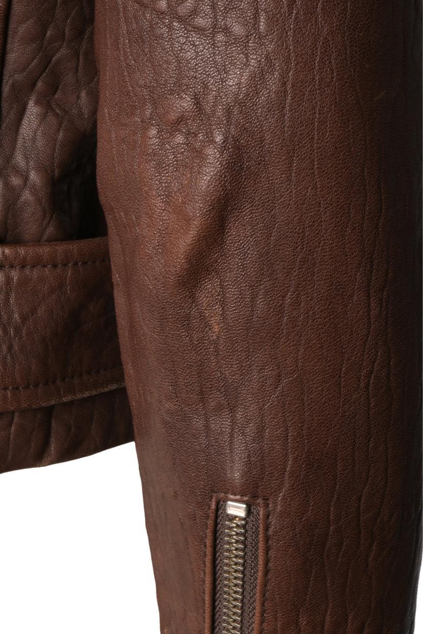 Veda Size S Distressed Leather Moto Jacket