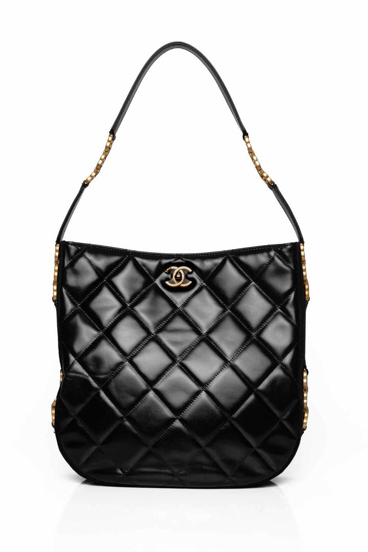 2022 Chanel Quilted Lambskin Hobo Bag