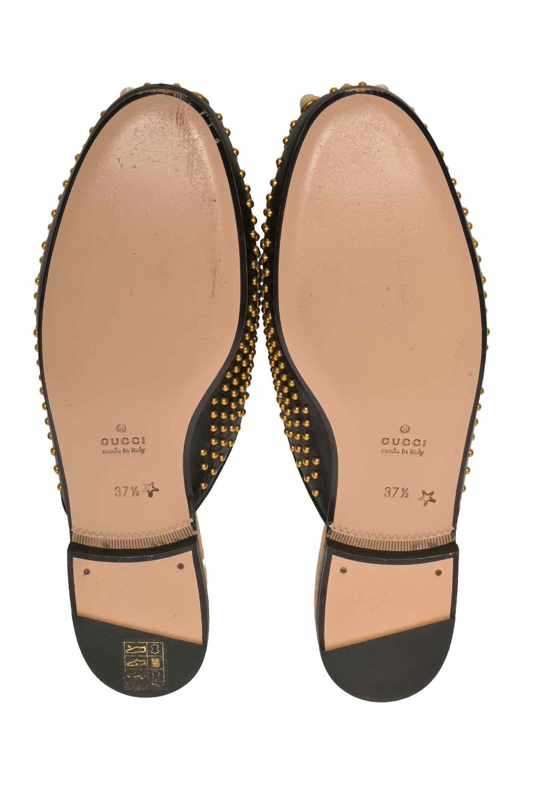 Gucci Size 37.5 Studded Princetown Mules