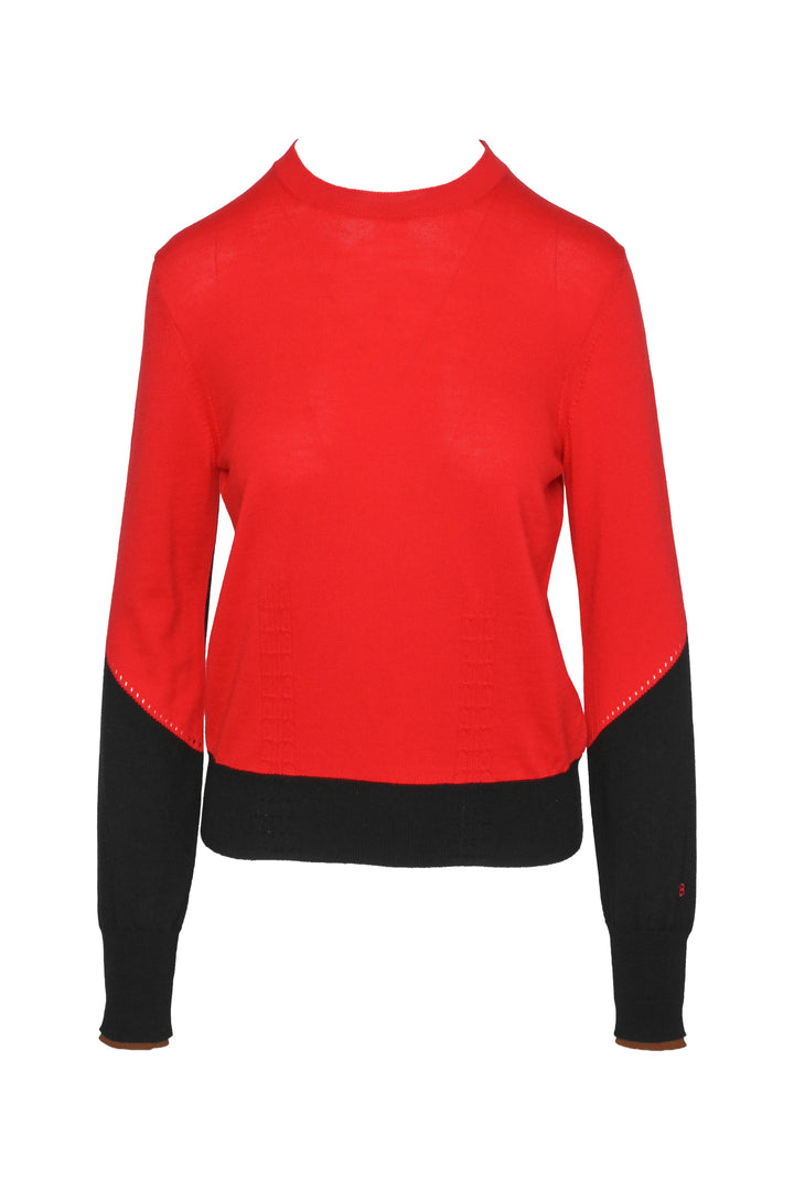 Victoria Beckham Size S Lightweight Colour Block Crewneck Sweater
