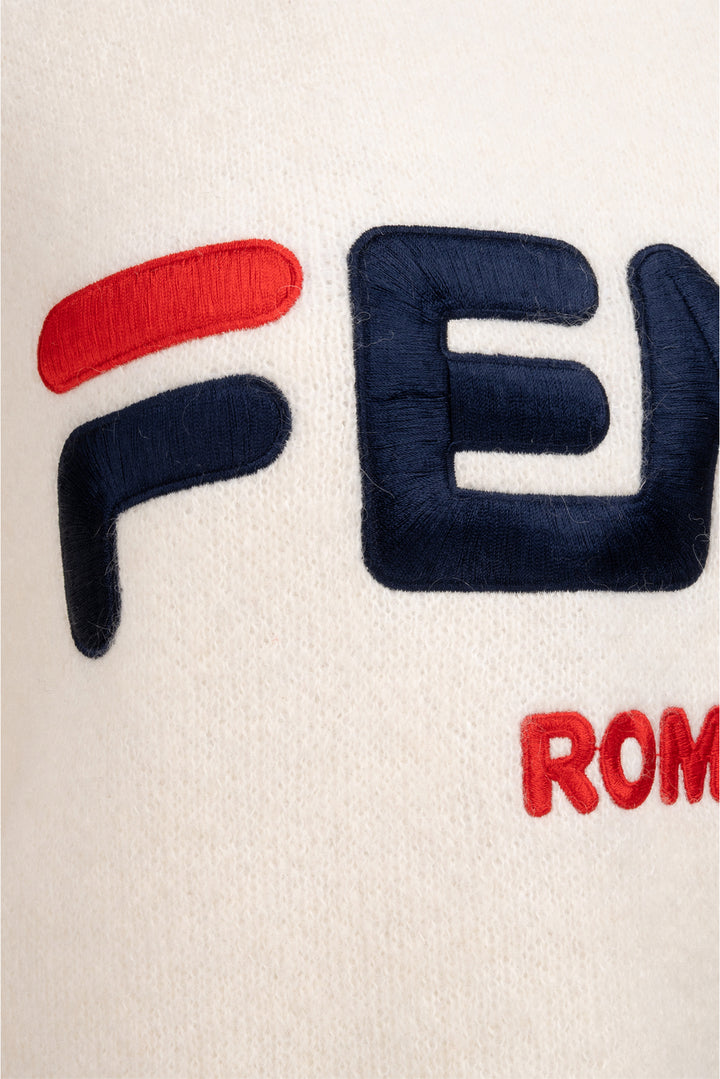 Fendi x Fila Size 2 Logo Embroidered Turtleneck Sweater
