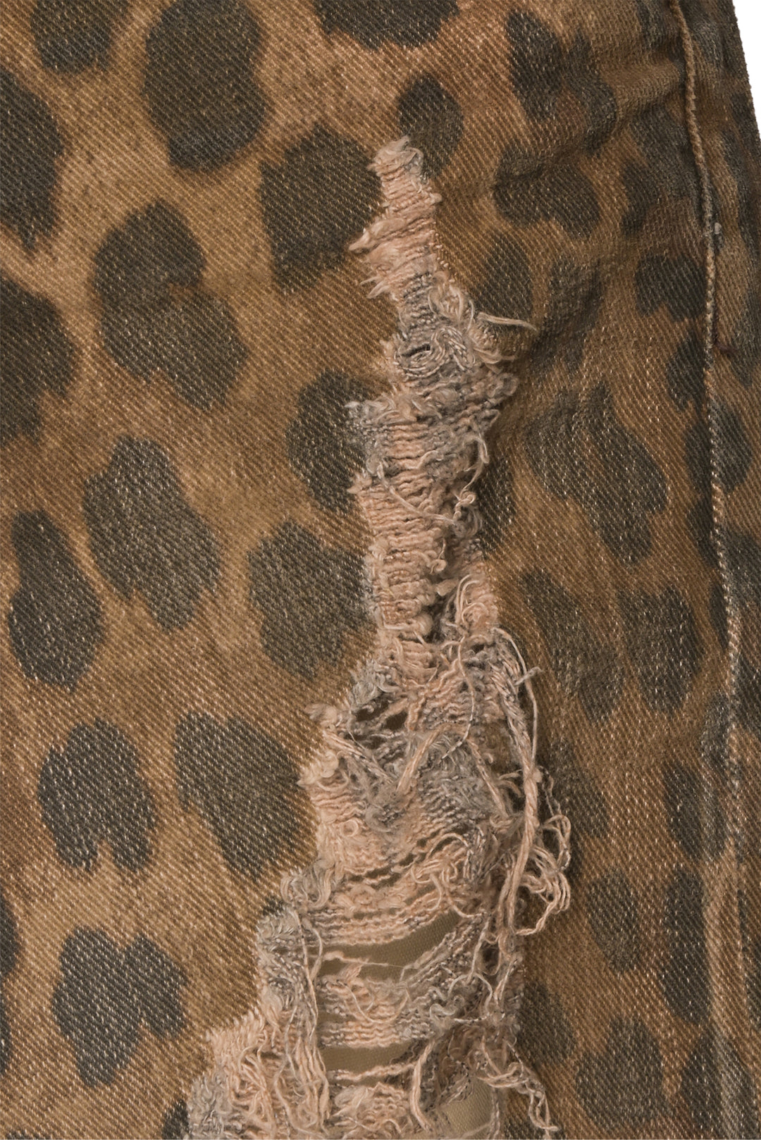 R13 Size 26 Norbury Distressed Leopard Print Skirt
