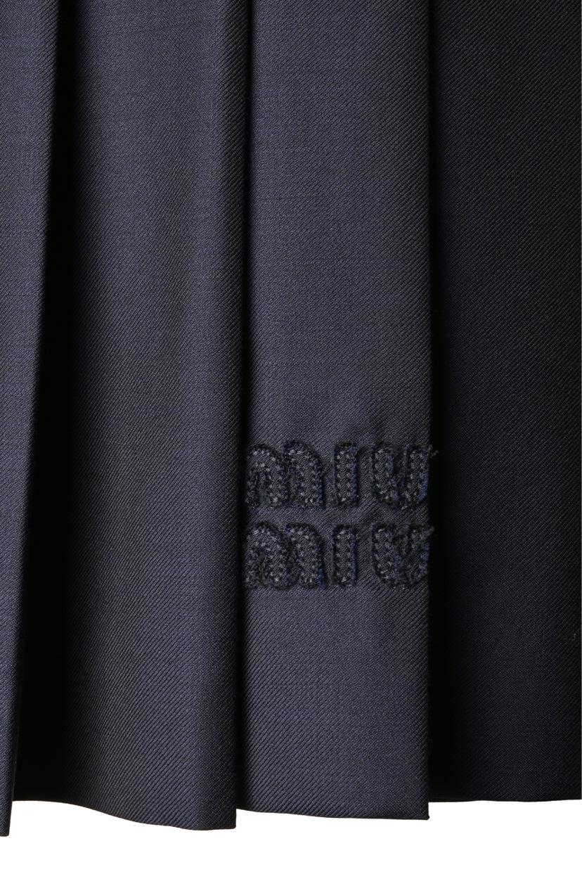 Miu Miu Size 42 2024 Pleated Batavia Skirt