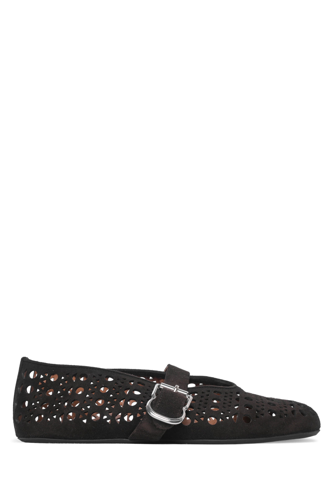 Alaia Size 38.5 Laser-cut Suede Ballet Flats